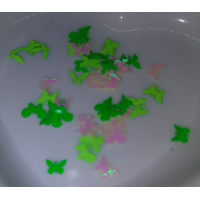 vlindertjes 0,5 cm. groen tintjes